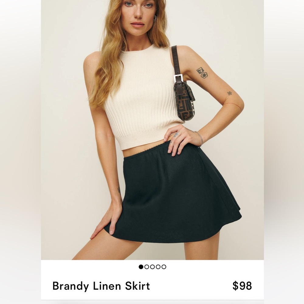 Reformation Brandy linen skirt black